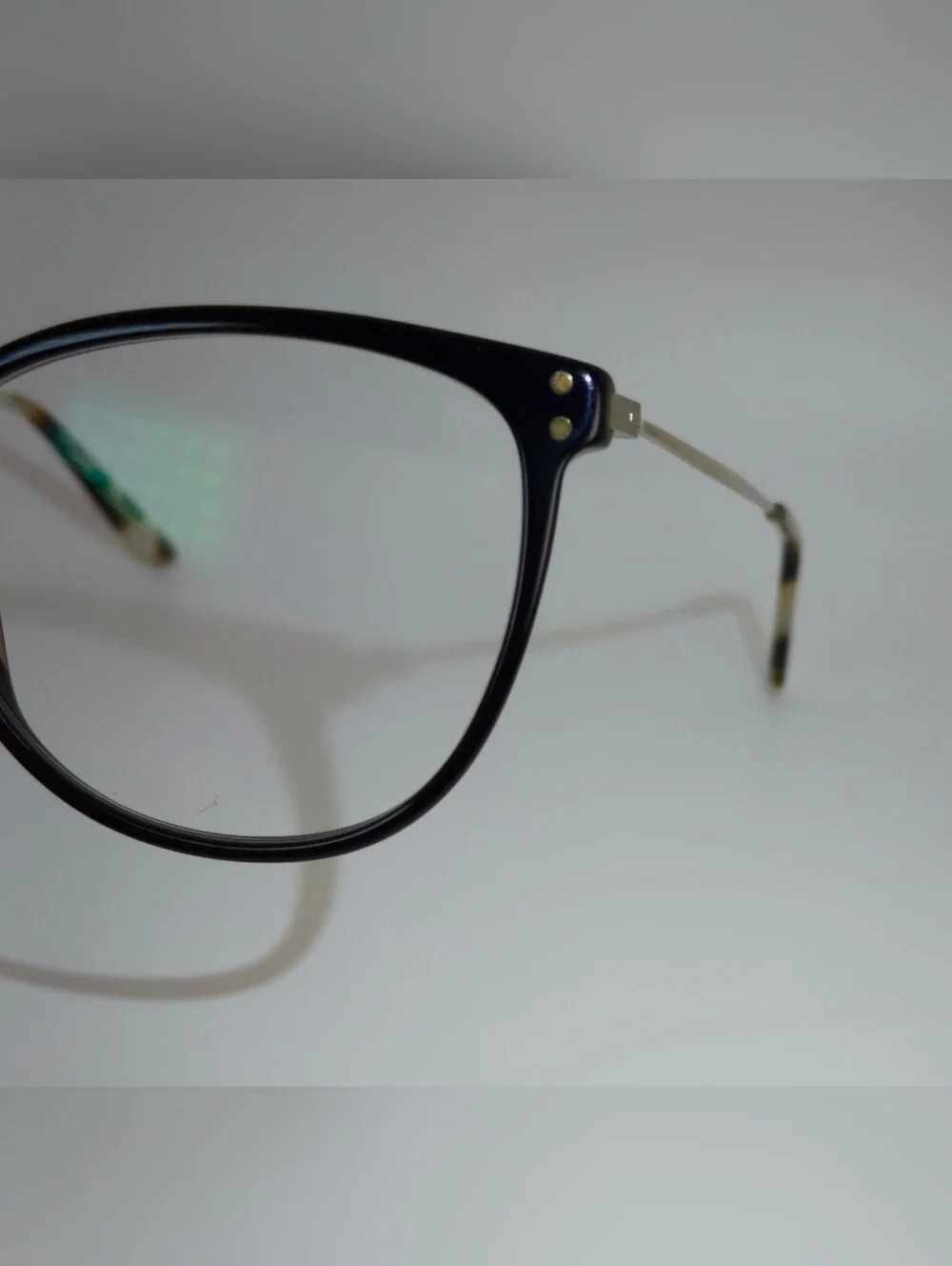 Nebulous. Black Cat-Eye Women's Glasses. Gloss Black Chrome.
